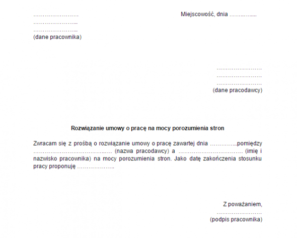 Sample Letter of Resignation Without Notice Period Template Zwolnienie Pracownika Z Obowiązku świadczenia Pracy W Okresie Wypowiedzenia Wzór