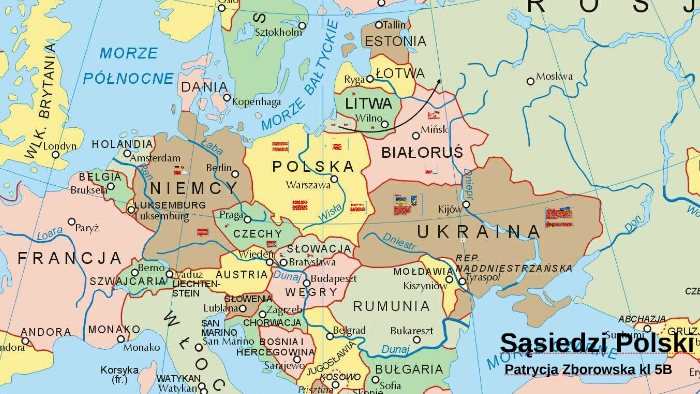 Sąsiedzi Polski by Patrycja Zborowska on Prezi Sasiedzi Polski Mapa Do Druku