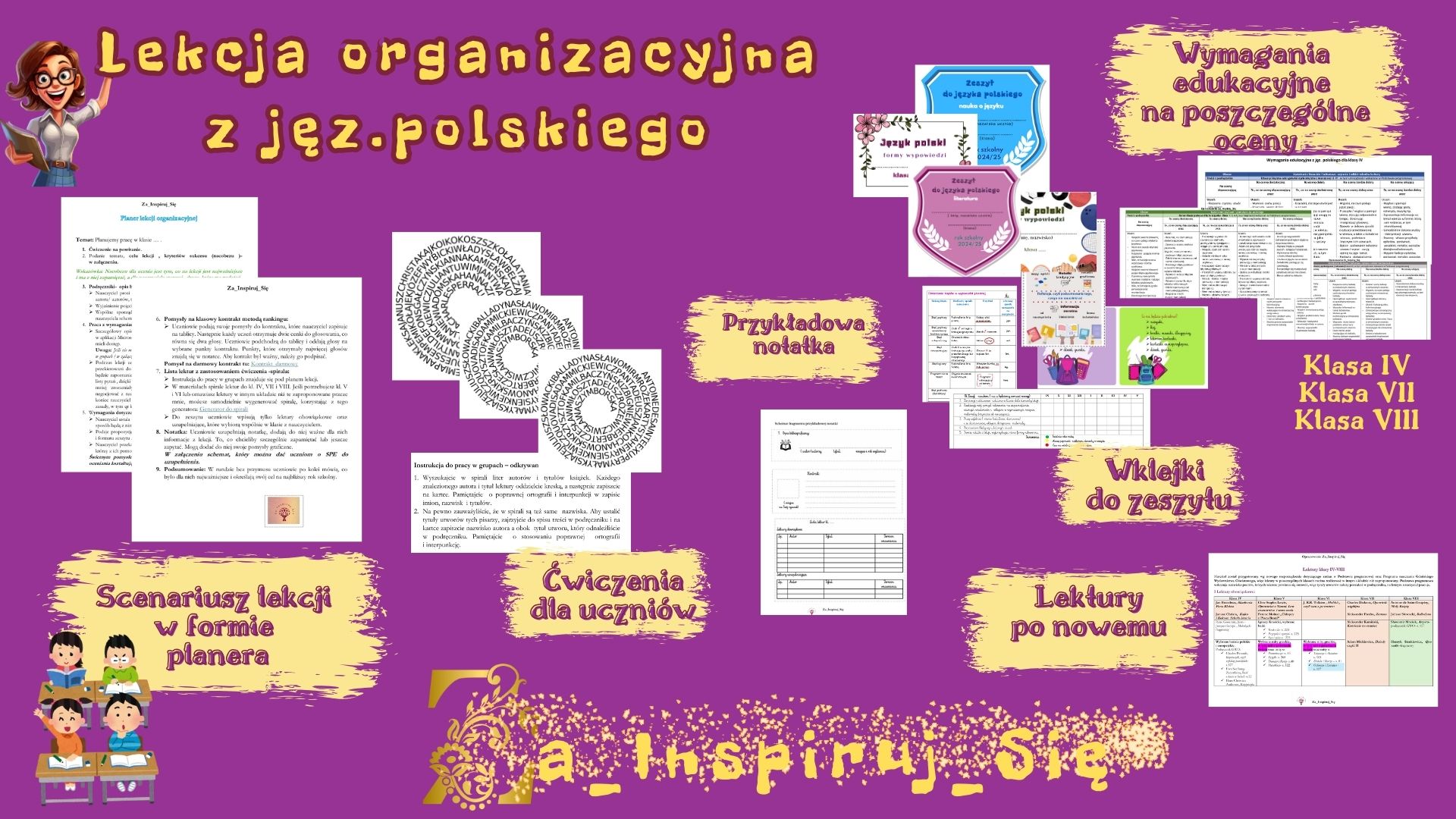 Scenariusz lekcji jęz. polskiego dla klas IV-VIII- lekcje na początek Dzien Jezyka Polskiego W Szkole Scenariusz