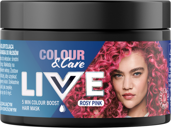 SCHWARZKOPF LIVE, Colour&Care , maska do włosów, Rosy Pink, 150 ml Maska Ochladzajaca Kolor Wlosow Rossmann
