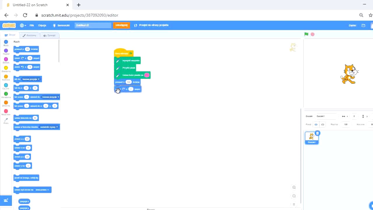 Scratch -klasa IV - trójkąt - YouTube Jak Zrobić Prostokąt W Scratchu