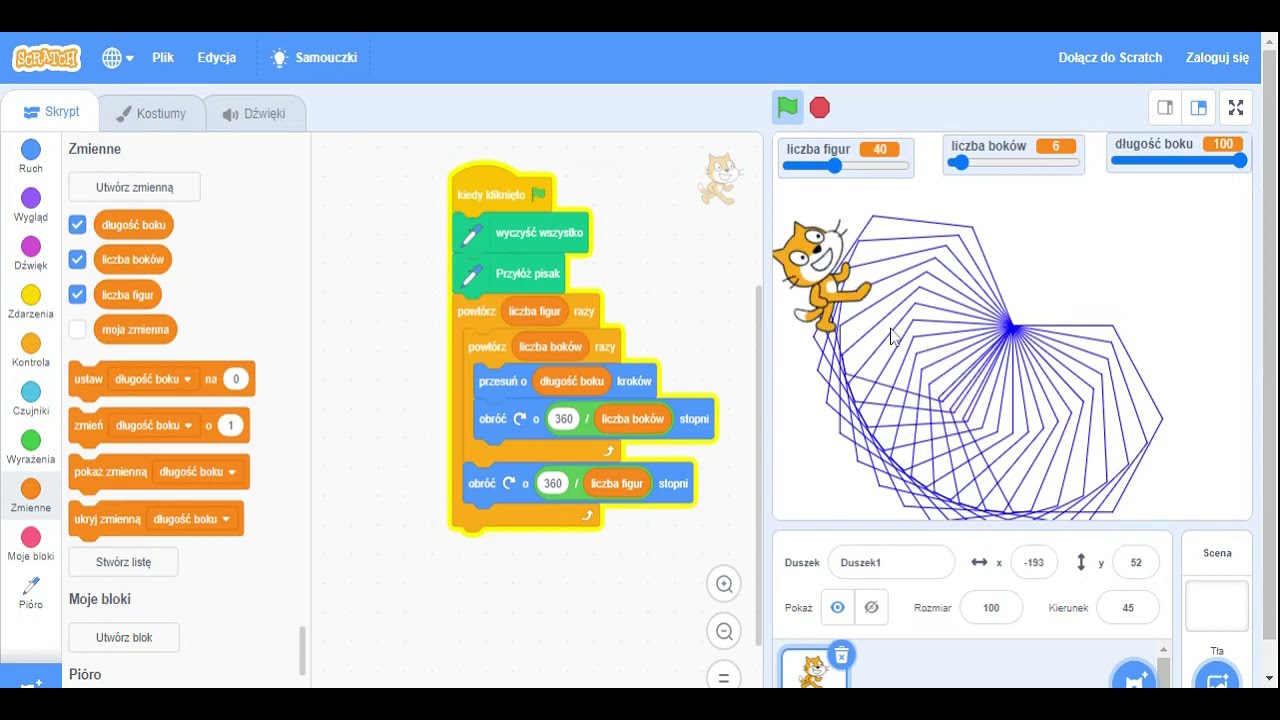 Scratch - rozeta z dowolnych figur - YouTube Jak Zrobić Labirynt W Scratchu