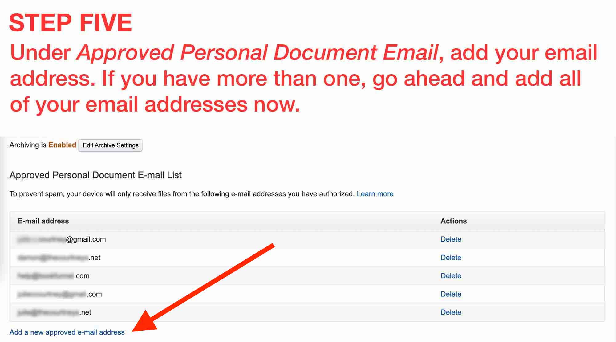 How To Add Approved Sender To Kindle