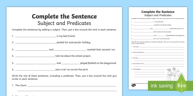 Level F Unit 8 Completing The Sentence
