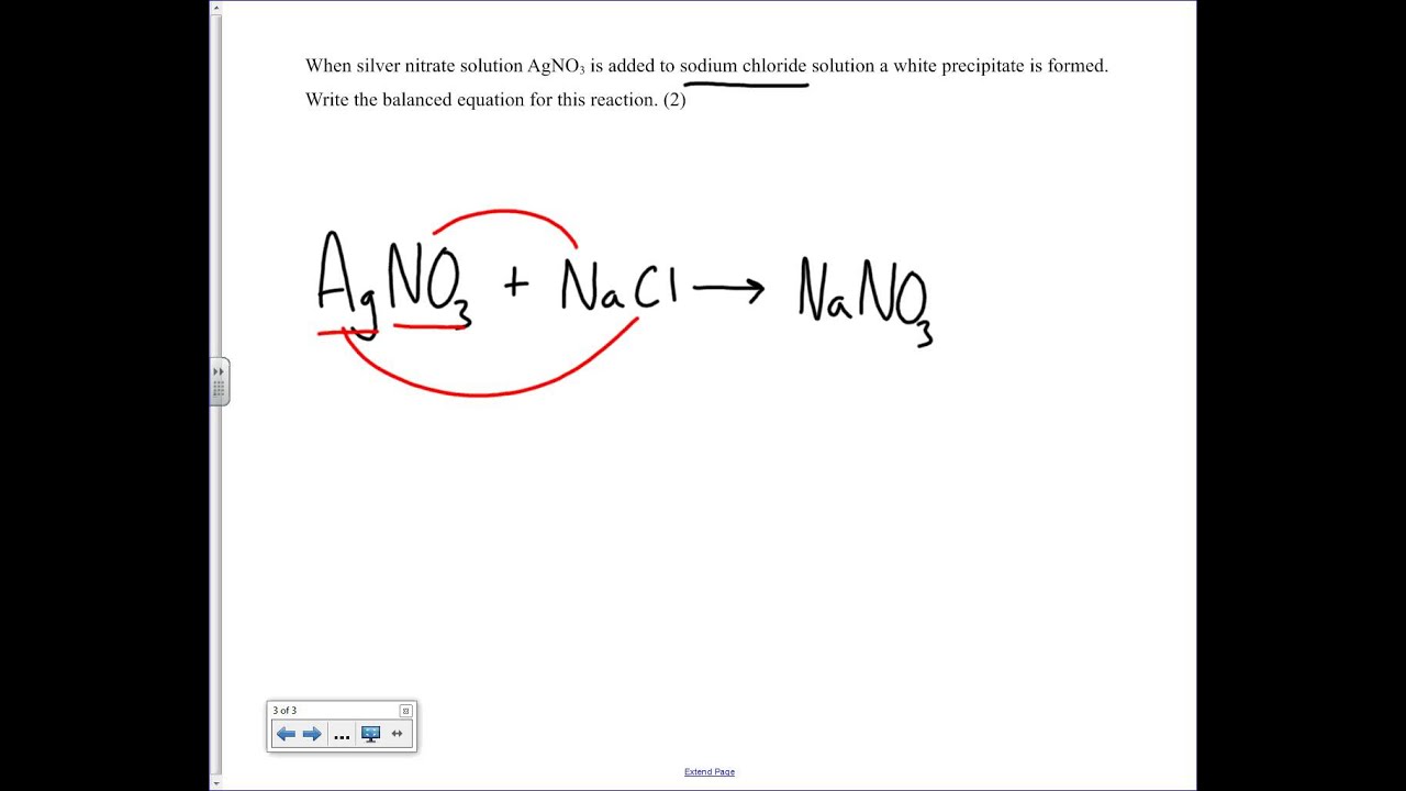 Silver nitrate + sodium chloride - YouTube Sodium Chloride Silver Nitrate Balanced Equation