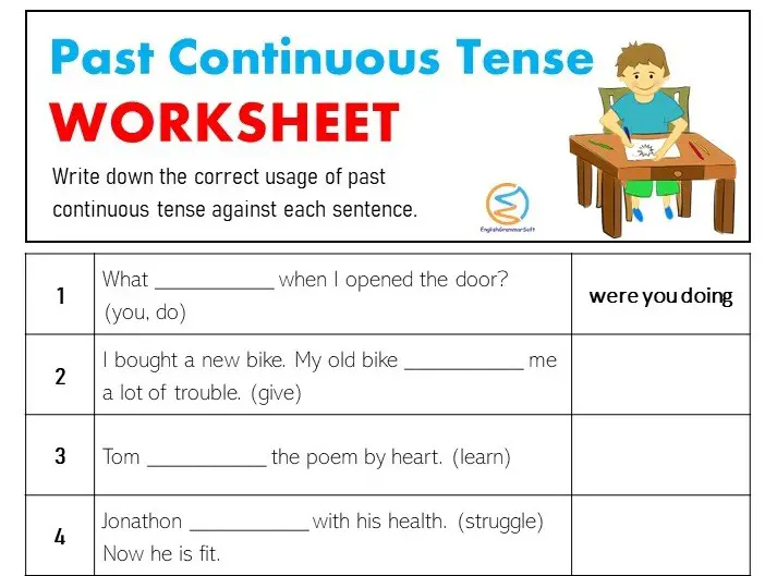 Simple Past Tense Worksheet With Answers Pdf Past Simple Past Continuous Test Pdf