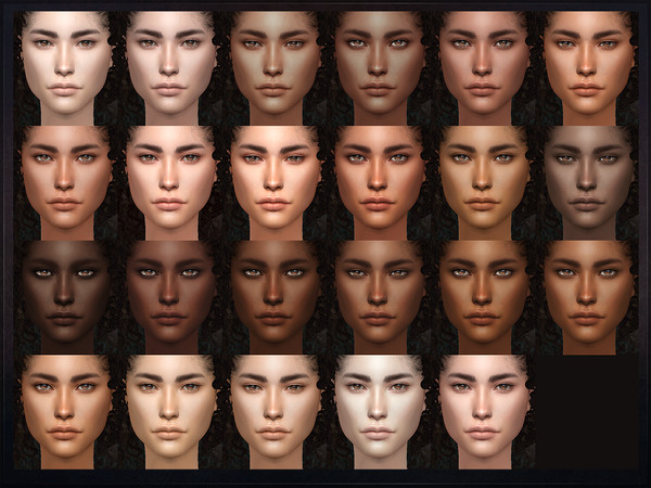 sims 4 cc // custom content skin tones // RemusSirion's Female Skin 19 Skin Tone Cc Sims 4