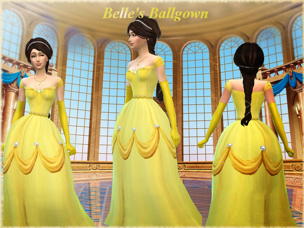 Sims 4 u N: Wyzwanie Pięknej i Bestii TS4 - Beauty and the Beast Sukienka Belli Z Pieknej I Bestii