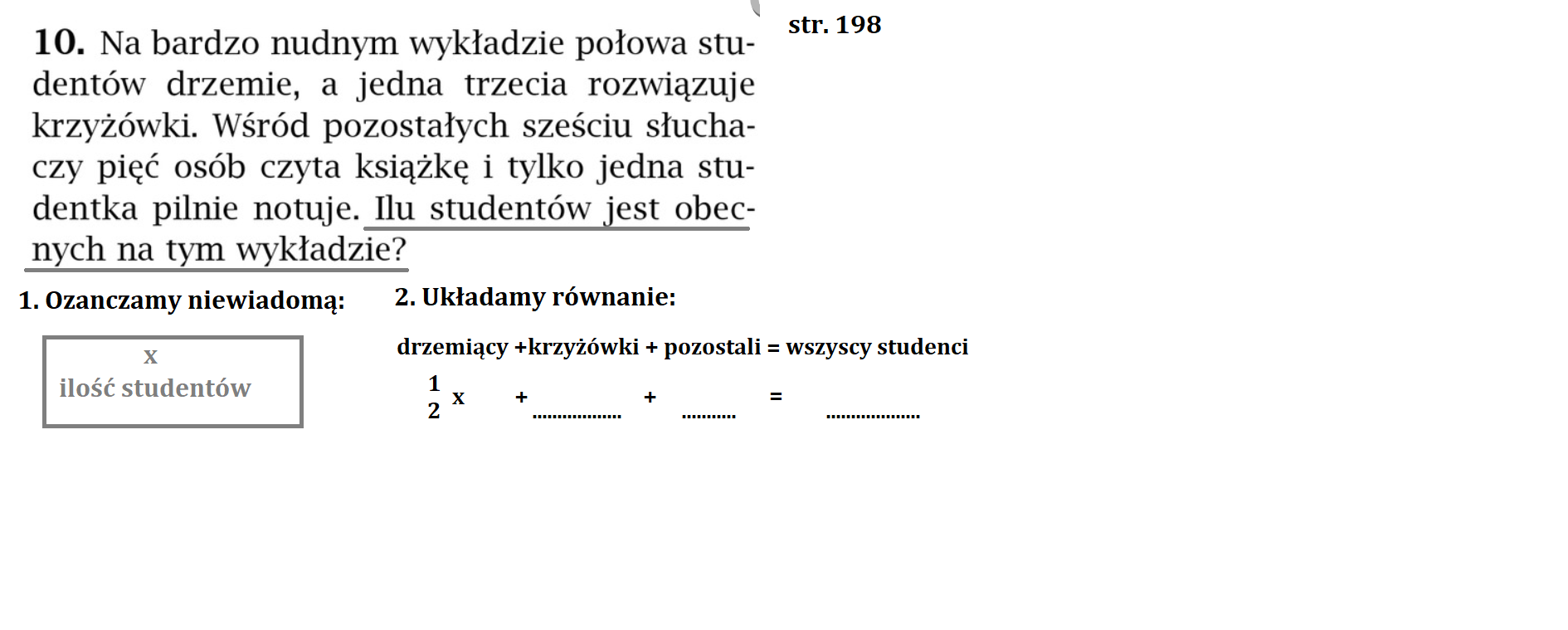Siódma z SP 4 liczy: Równania - zadania tekstowe Rwnania Zadania Tekstowe Klasa 7