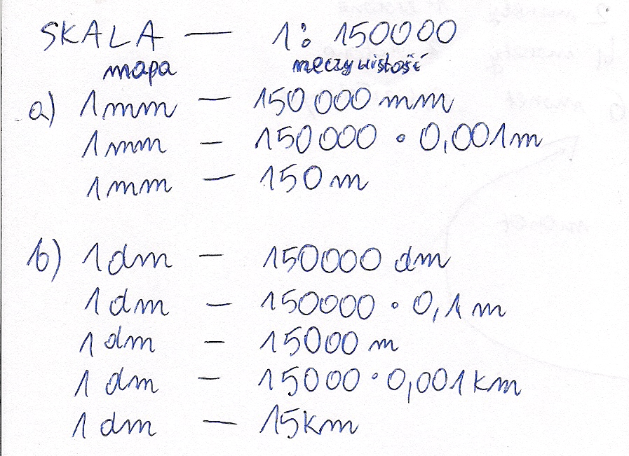Skala 1_150000 1 mm na mapie ile to metrow w rzeczywistosci 1 dm na 1 Dm To Ile Km