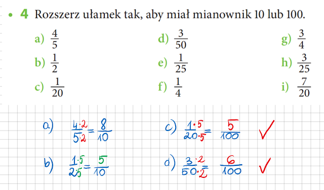 Rozszerzanie I Skracanie Ulamkow