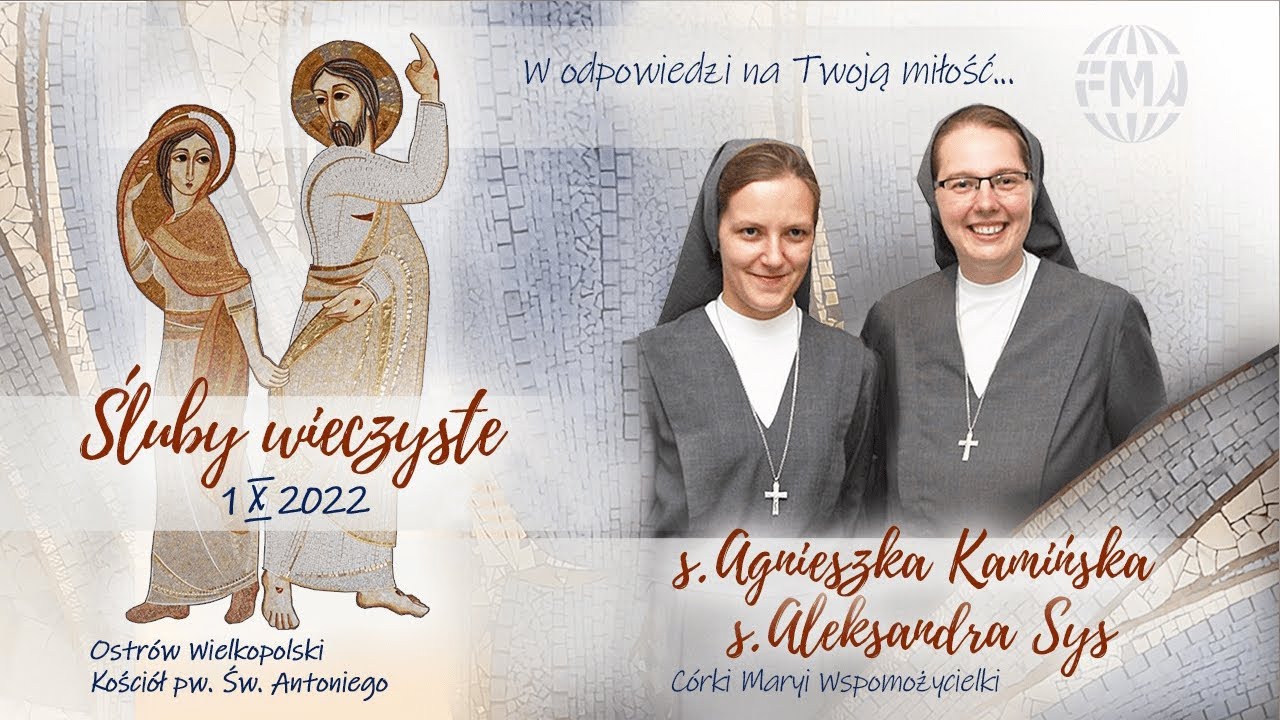 Śluby wieczyste s. Agnieszki i s. Aleksandry ze zgromadzenia Córek Zgromadzenie Zakonne Sióstr Franciszkanek Od Cierpiących