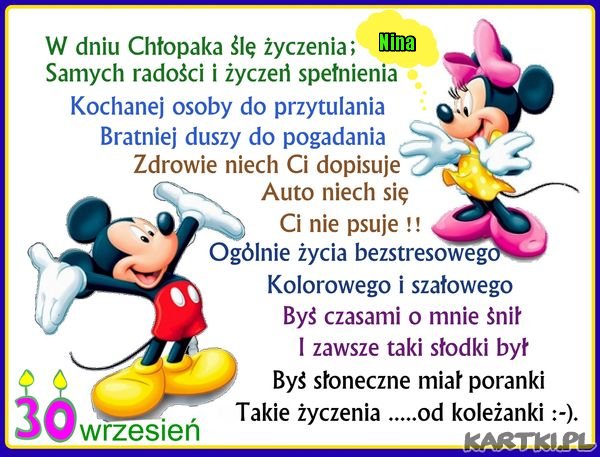 Zyczenia Na Dzien Chlopaka Dla Kolegi