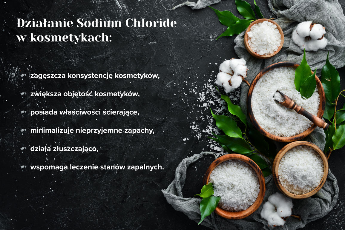 Sodium Chloride (chlorek sodu) – jak działa w kosmetykach? Podkreśl Poprawne Uzupełnienie Zdań Chlorek Sodu