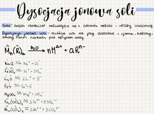 Sole Chemia: Wzory i Nazwy Soli dla Klasy 8 (Chemia) jako PDF - Knowunity Chemia Klasa 8 Sole