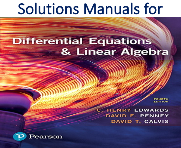 Differential Equations And Linear Algebra 4th Edition Edwards Pdf