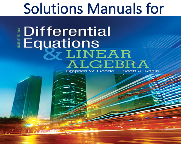 Solutions Manual for Differential Equations and Linear Algebra 4th Differential Equations And Linear Algebra 4th Edition Edwards Pdf