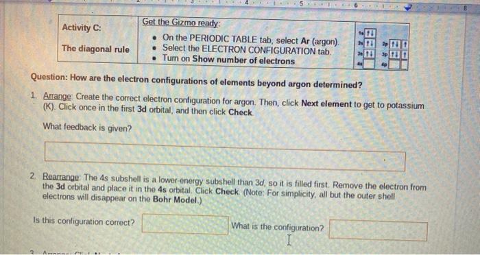 Solved Activity C: 18 Get the Gizmo ready . On the PERIODIC | Chegg.com Student Exploration Electron Configuration Gizmo Answer Key Activity C