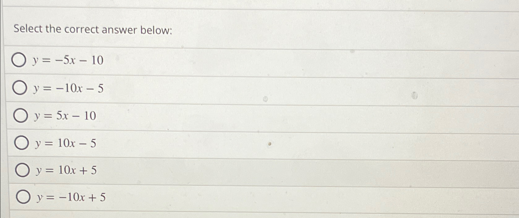 Solved Select the correct answer | Chegg.com Solve 10x 5y 5x 20 For Y