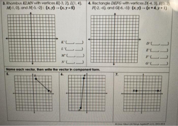 Unit 9 Transformations Homework 1 Translations Answer Key