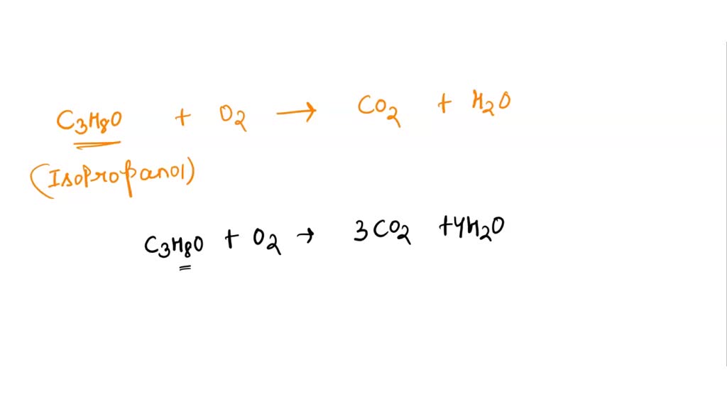 When Isopropanol C3h8o Burns In Oxygen