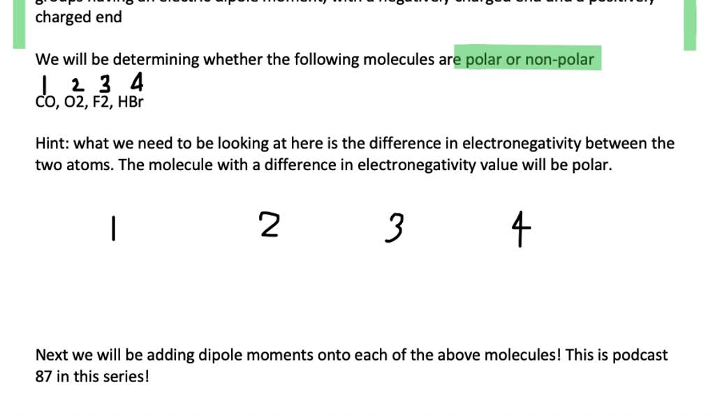 SOLVED:Classify each of the following molecules as polar or nonpolar Classify Each Of The Following Molecules As Polar Or Nonpolar