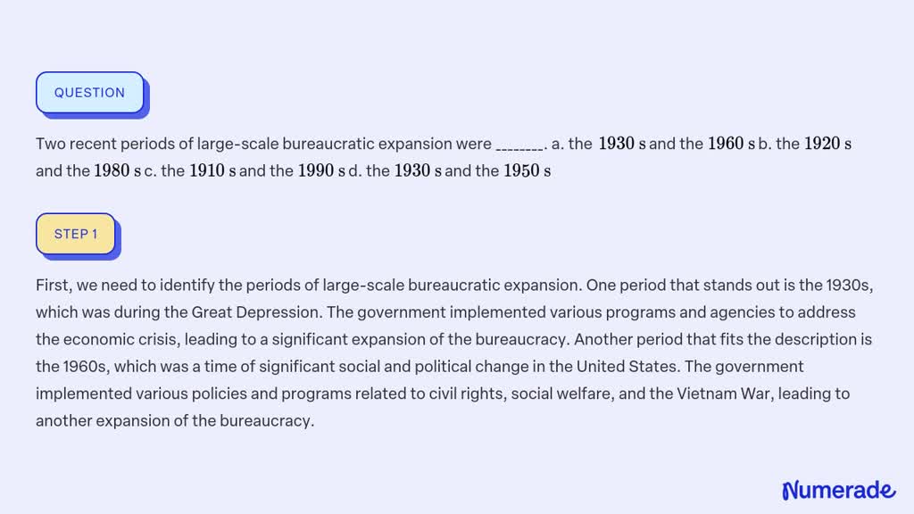 Two Recent Periods Of Large Scale Bureaucratic Expansion Were