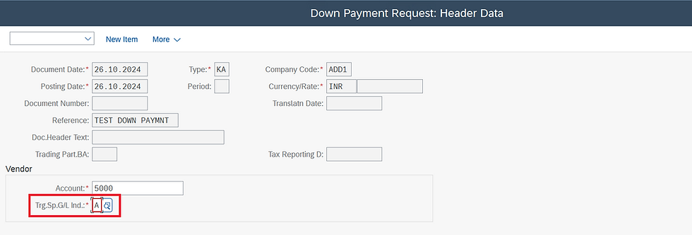 Special G/L indicator F is not defined for down payments Message No Special G L Indicator F Is Not Defined For Down Payments
