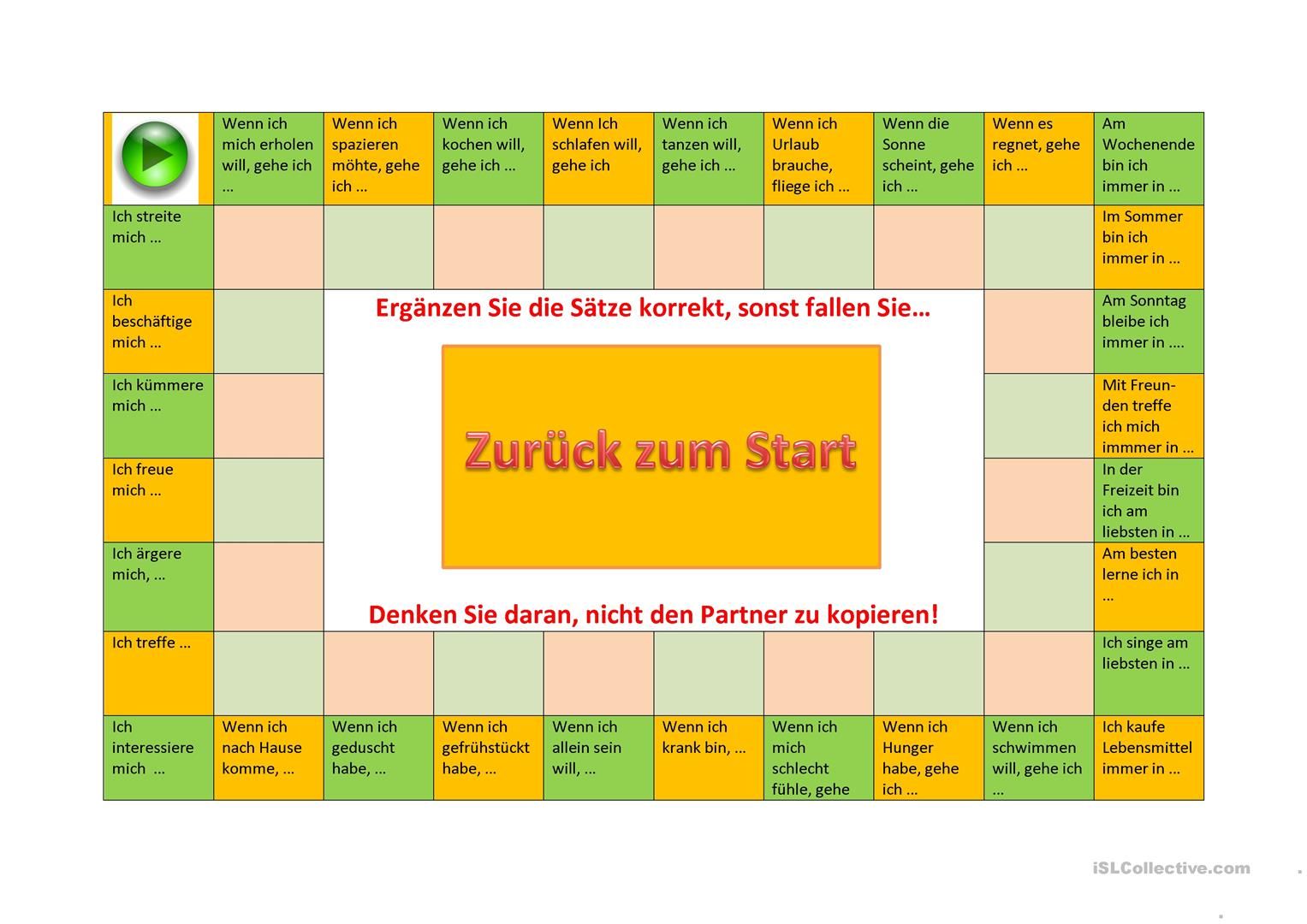Spiel zu Wechselpraepositionen und Verben mit Praepositionen in 2020 Verben Mit Festen Prapositionen Spiel