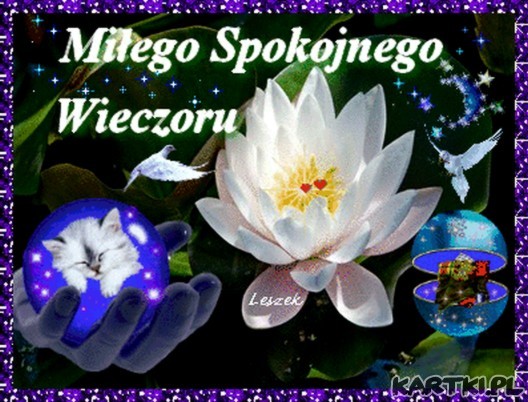 Spokojnego i miłego wieczoru życzę :-) - KARTKI.pl Milego Wieczoru Fajne Kartki