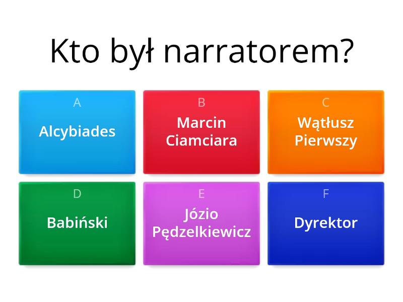 Sposób na Alcybiadesa- znajomość lektury - Test Test Lektury Sposób Na Alcybiadesa