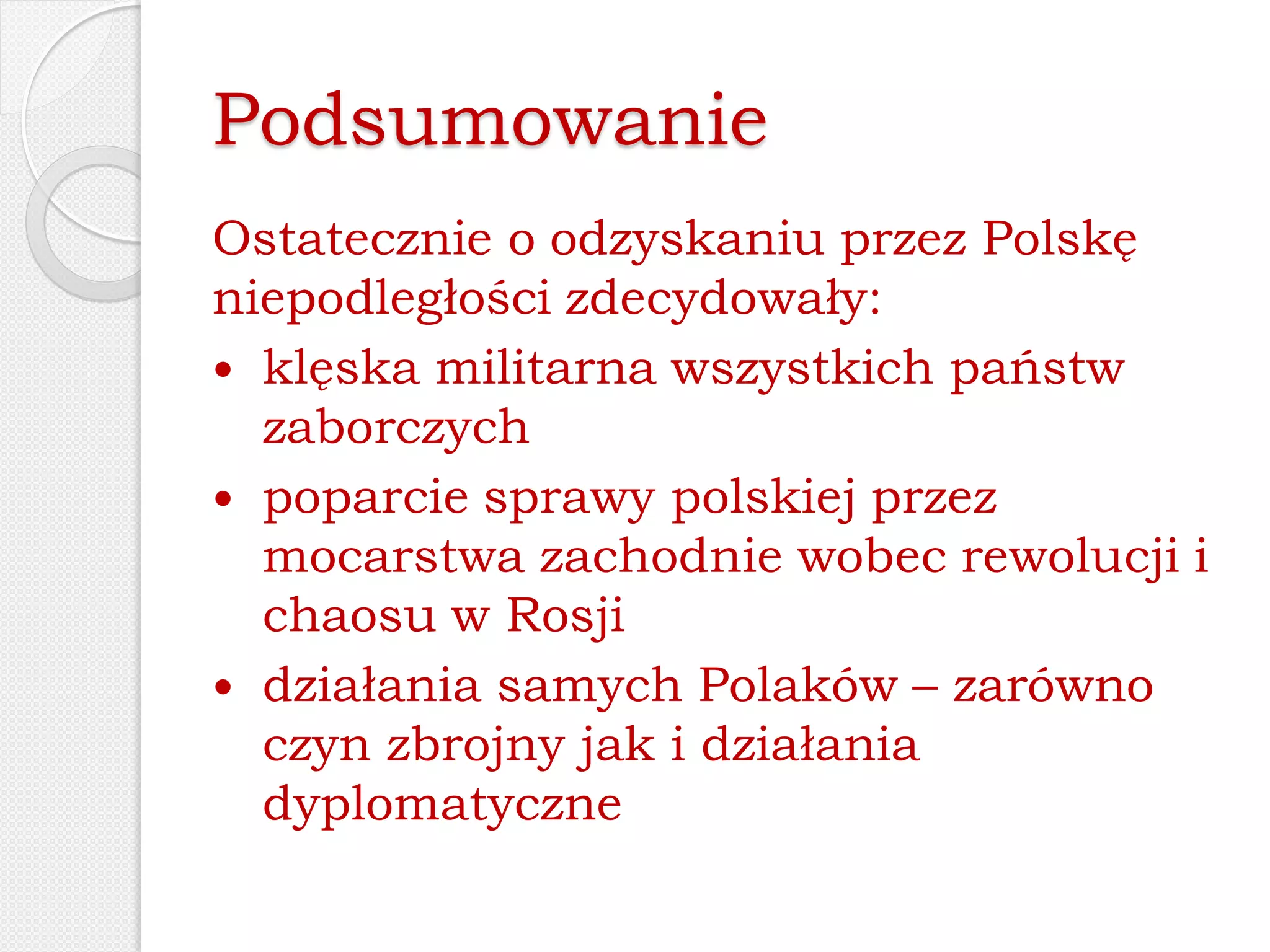 Sprawa polska w czasie i wś | PPT Sprawa Polska W Czasie 1 Wojny światowej Notatka