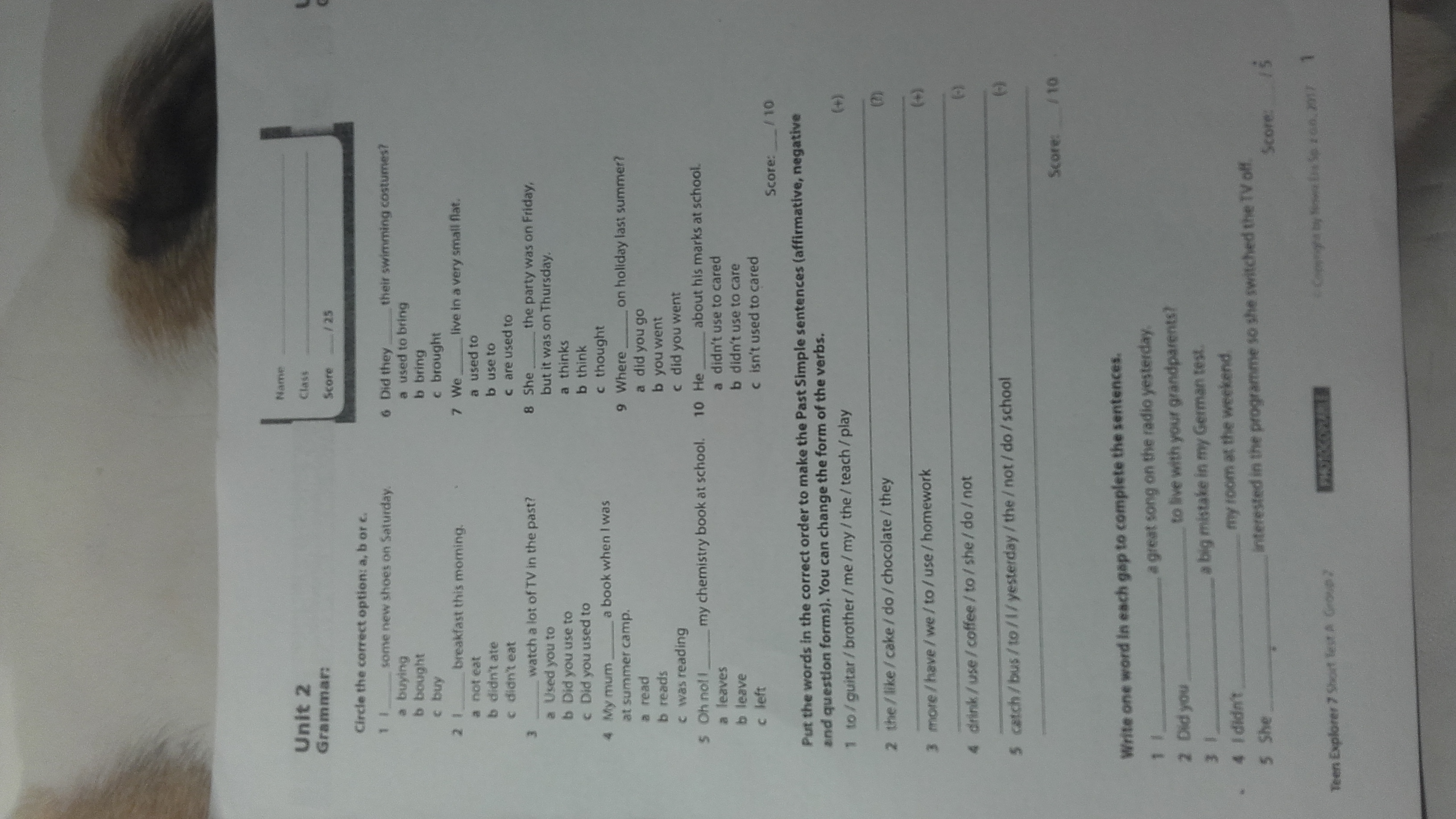 Sprawdzian Z Angielskiego Klasa 7 Unit 1 English Class A2