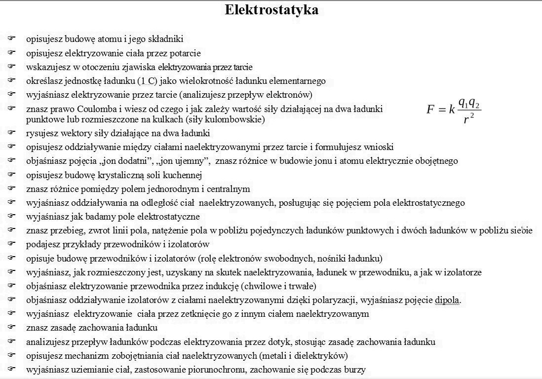 Sprawdzian Elektrostatyka Klasa 8 Nowa Era - question Prąd Elektryczny Sprawdzian Nowa Era