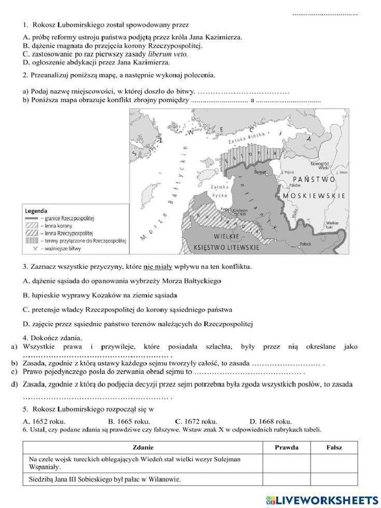 Sprawdzian Klasa 6 Historia