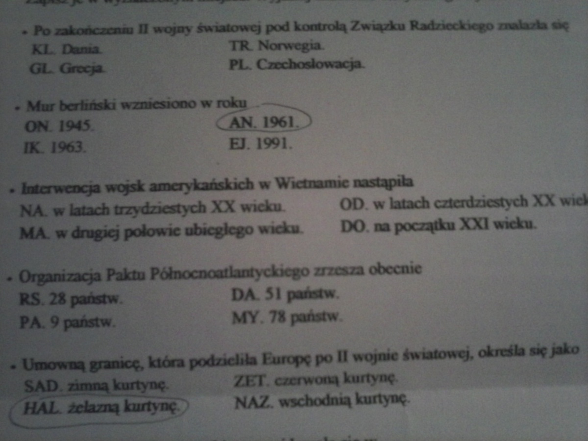 Sprawdzian Ii Wojna Wiatowa Klasa 8 - question Z Historią Na Ty Test Podsumowujący Rozdział 1