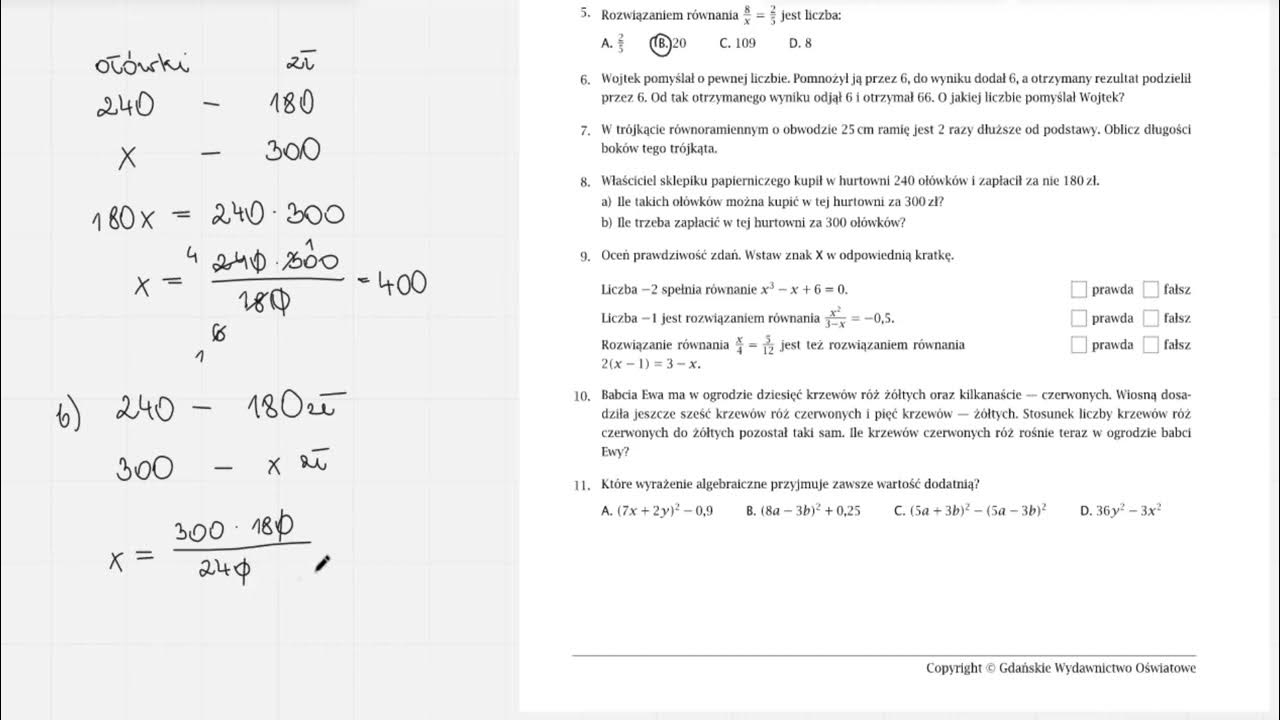 Sprawdzian Z Matematyki 8 Klasa