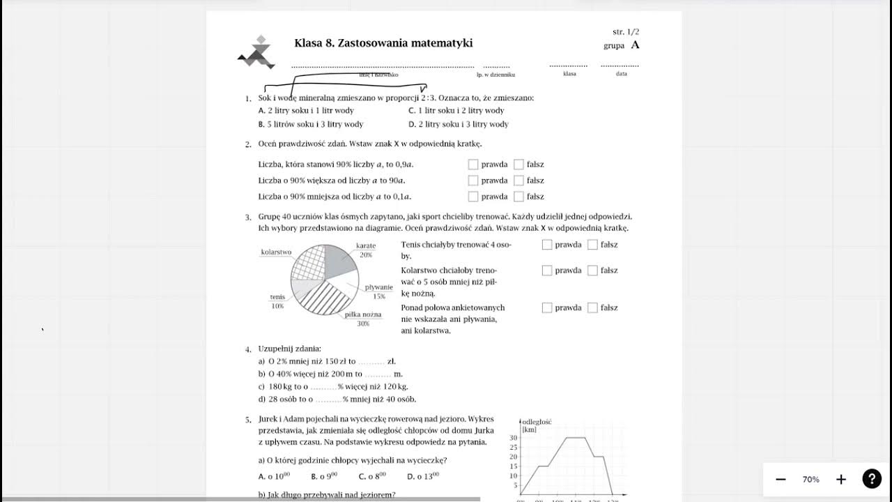 SPRAWDZIAN Matematyka. Klasa 8: Zastosowania matematyki [4] - YouTube Sprawdzian Dzial Iii Klasa 8
