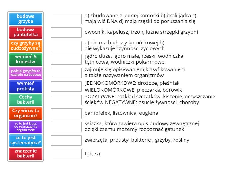Sprawdzian Z Biologi Klasa 5