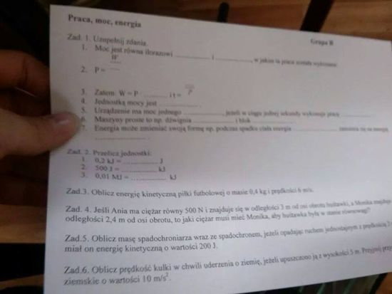 Sprawdzian Z Fizyki Klasa 8 Dzial 2