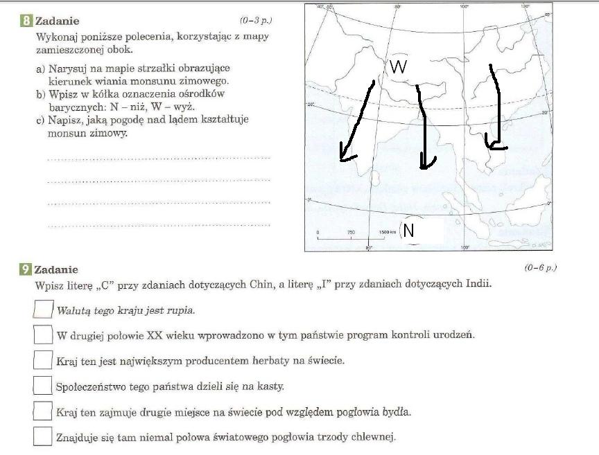 Sprawdzian Z Geografii Klasa 8 Azja - question Sprawdzian Klasa 8 Geografia