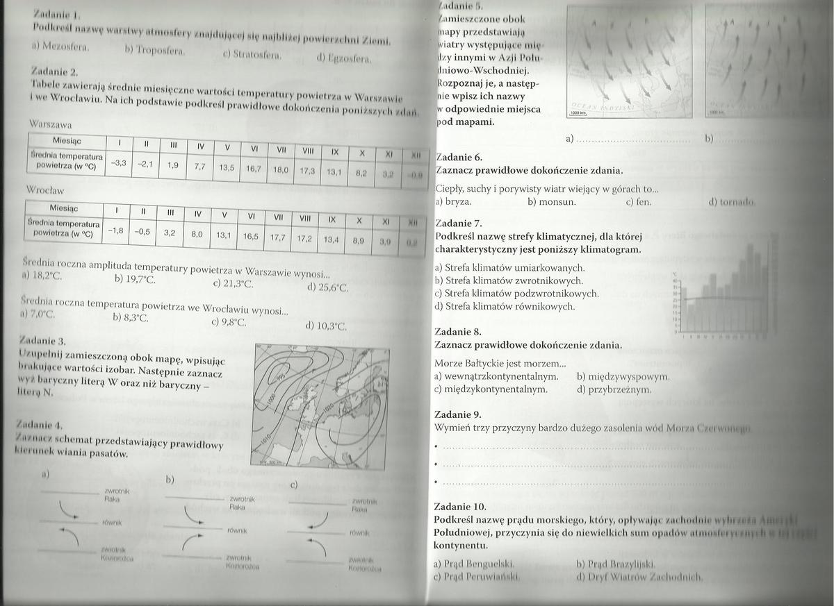 Sprawdzian Z Geografii Obraz Ziemi Klasa 1 Liceum - question Sprawdzian Geografia Klasa 1 Liceum Atmosfera Nowa Era