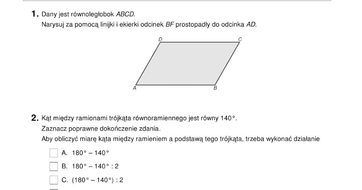 Sprawdziany Klasa 4