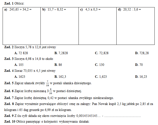 Sprawdziany | MATEMATYKA W PODSTAWÓWCE Sprawdziany Matematyka Wokół Nas 3