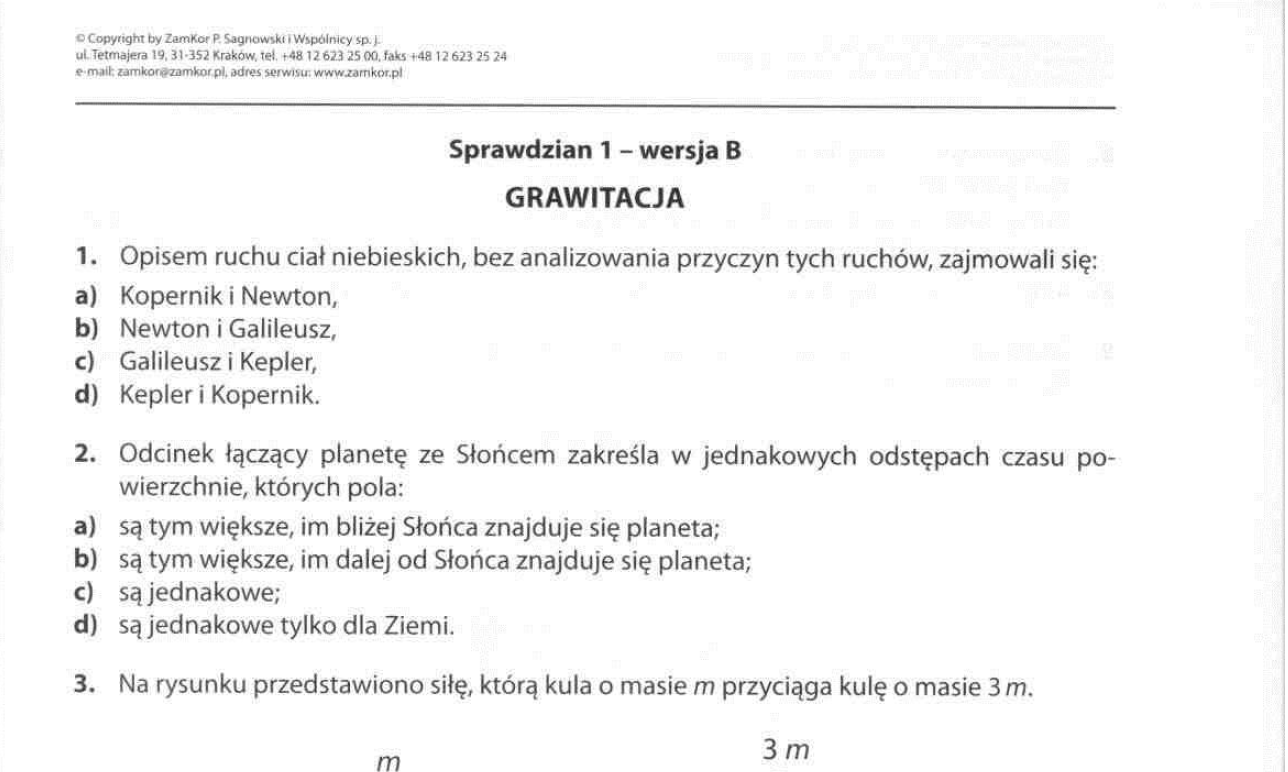 sprawdziany podstawówka gimnazjum liceum: Świat fizyki [ZamKor Zamkor Zbiór Zadań Z Fizyki Pdf