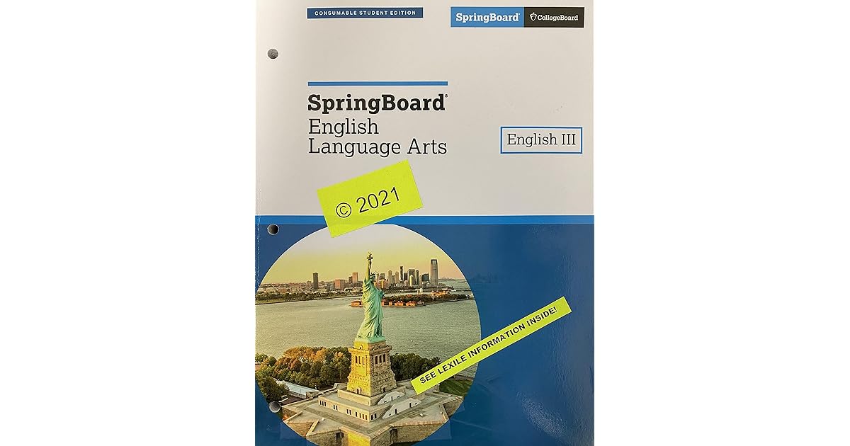 Springboard English Language Arts English 3 Answer Key