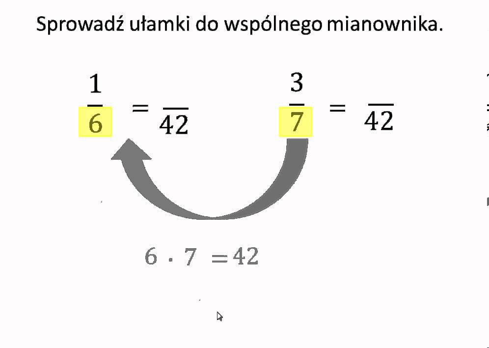 Sprowadzanie Do Wsplnego Mianownika Zadania