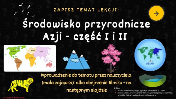 środowisko Przyrodnicze Azji Kartkówka Klasa 8