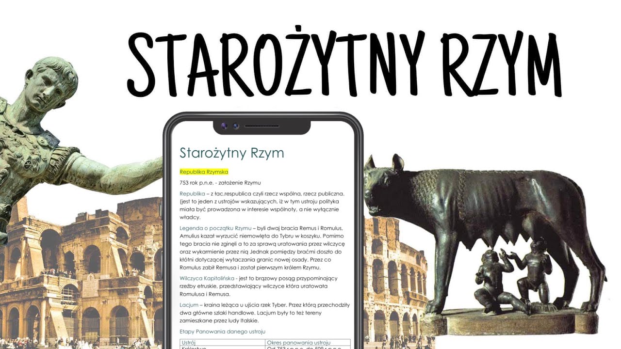 Starożytny Rzym powtórzenie dla klas 1 liceum i technikum Udostępnij na Starożytny Rzym Sprawdzian 1 Technikum