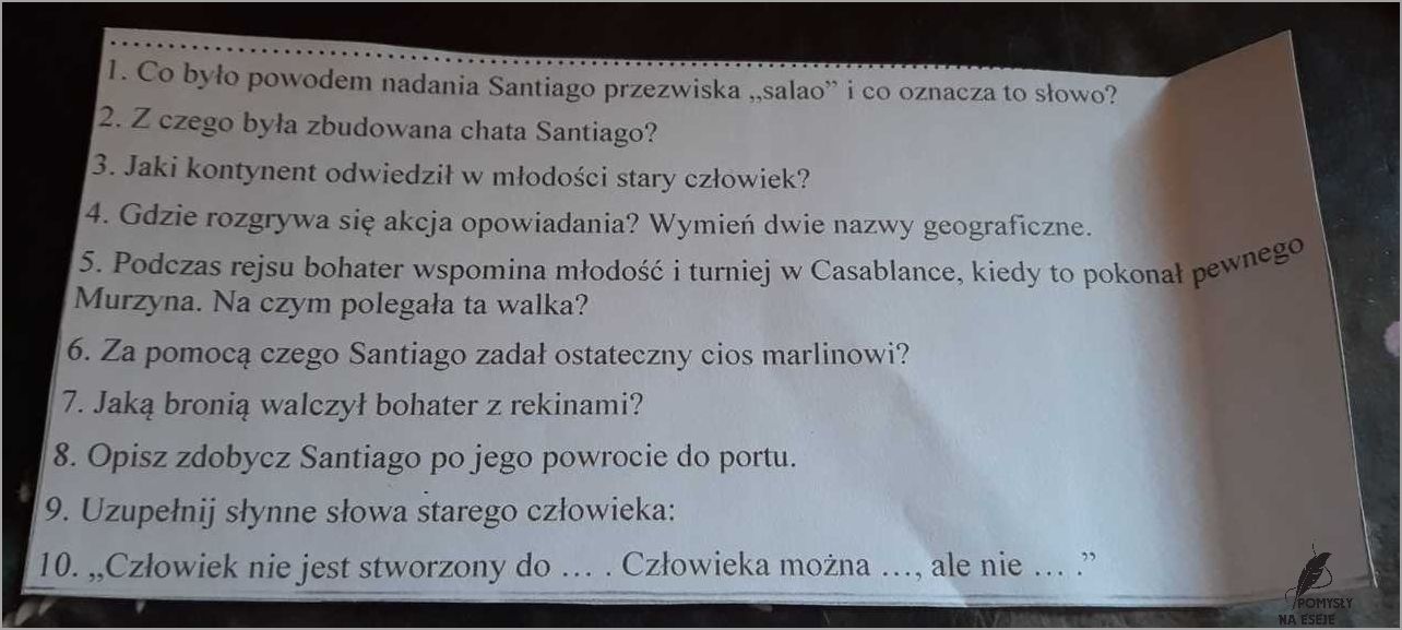 Stary człowiek i morze - przyjaźń, która przetrwa próbę czasu Rozprawka Stary Czlowiek I Morze